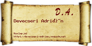 Devecseri Adrián névjegykártya