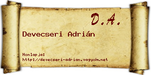 Devecseri Adrián névjegykártya